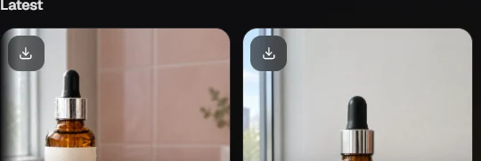 Generated AI product photo in the results panel